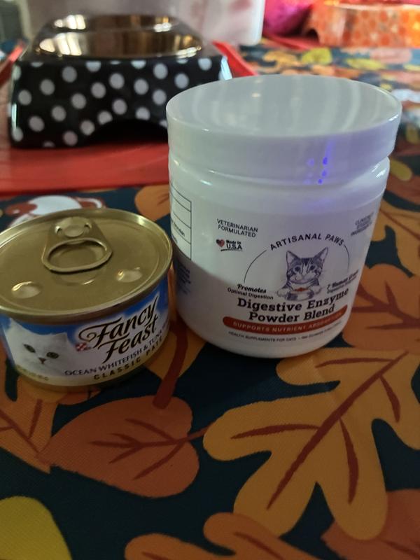 Sprinkle this on top of a wet food and pick one the love the most to start because it makes it easier to get them to acclimate to the supplement