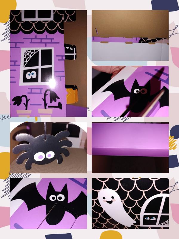 Me putting the Halloween Mansion together.