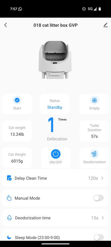 App showing cat poop data