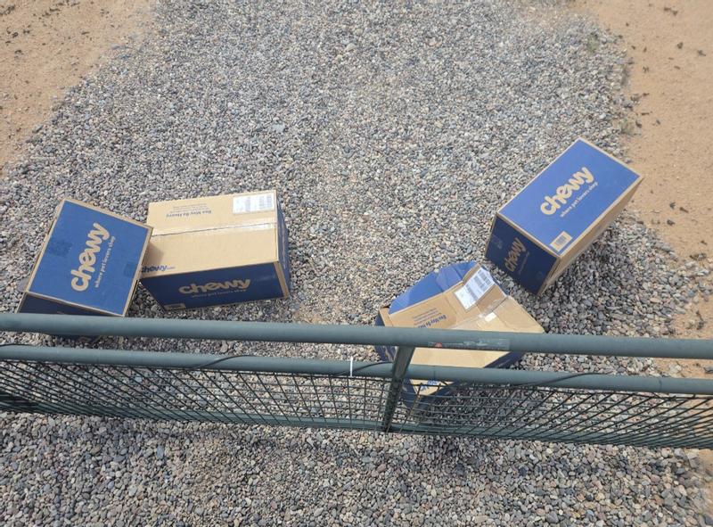 Boxes so close to gate and boxes crushed