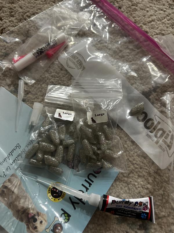 Large sized grey glitter caps