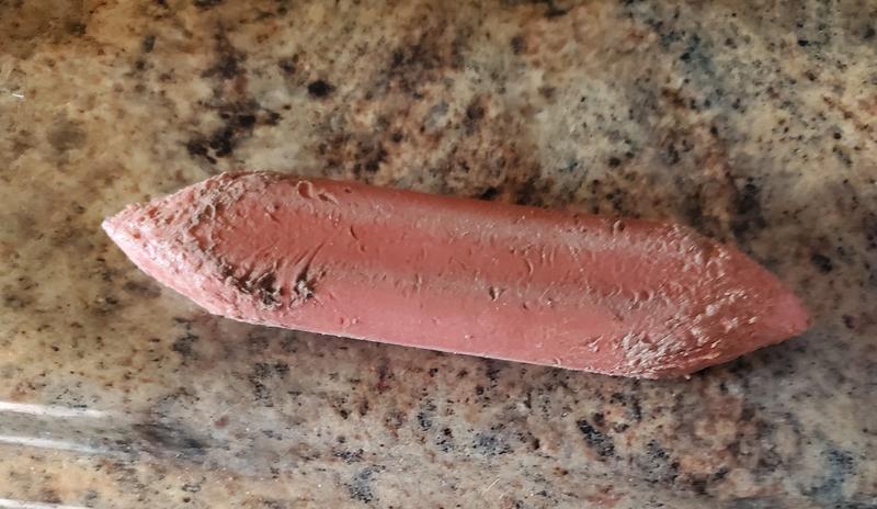 What's left of a large nylabone after 6 months with Sage my power chewer