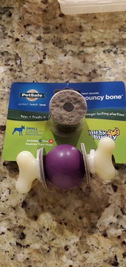 Busy Buddy Bouncy Bone Treat Dispenser Tough Dog Chew Toy, Medium < Pets  Plus