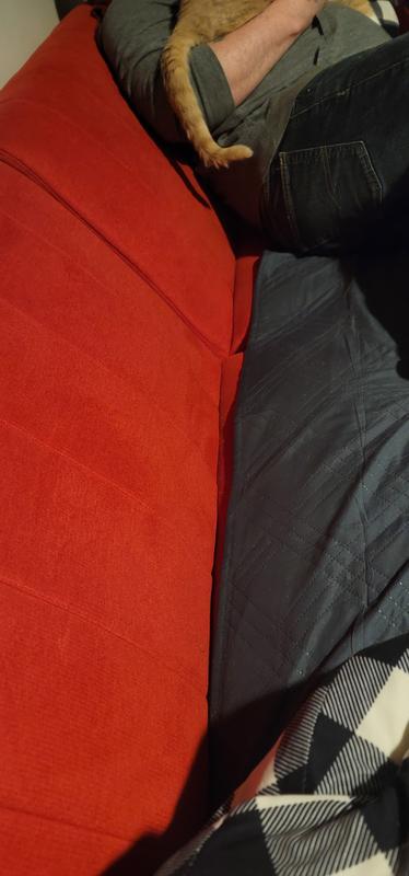 First sit, and it immediately started coming off. After several times getting up and sitting down it comes off completely if you don't reapply the runner ever time we get on the couch. More work than its worth.