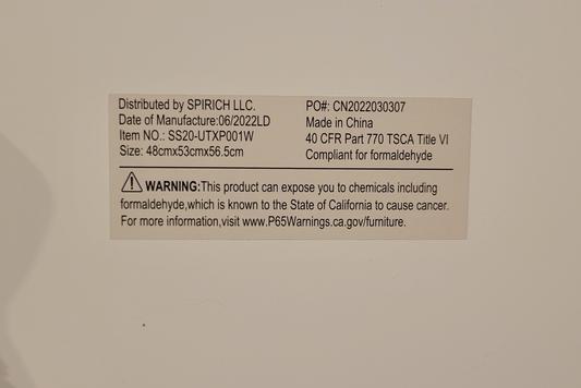 Formaldehyde Warning Label