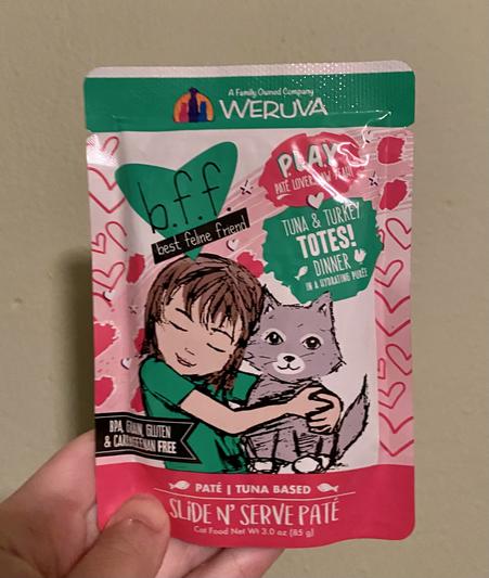 BFF Play Pate Lovers Tuna & Turkey Totes Wet Cat Food, 3-oz pouch, pack of 12