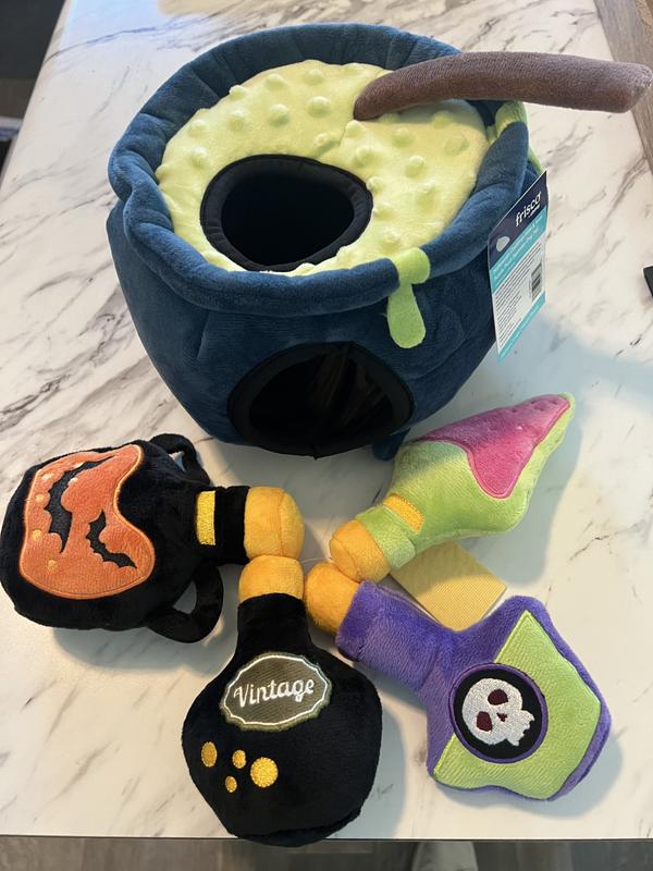 Frisco Halloween Monster Book & Candle Plush Squeaky Dog Toy