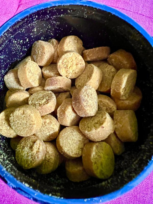 Open container of probiotic digestive chews