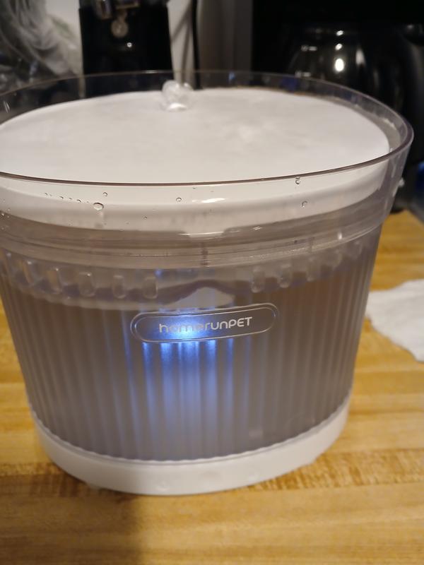 Water fountain in action.  Love the light inside.