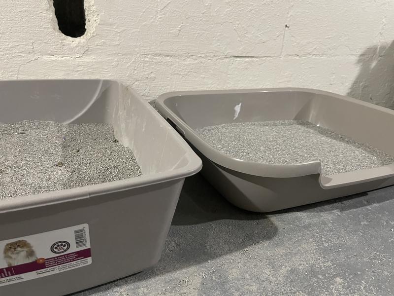 Comparison to our old litter box on the left