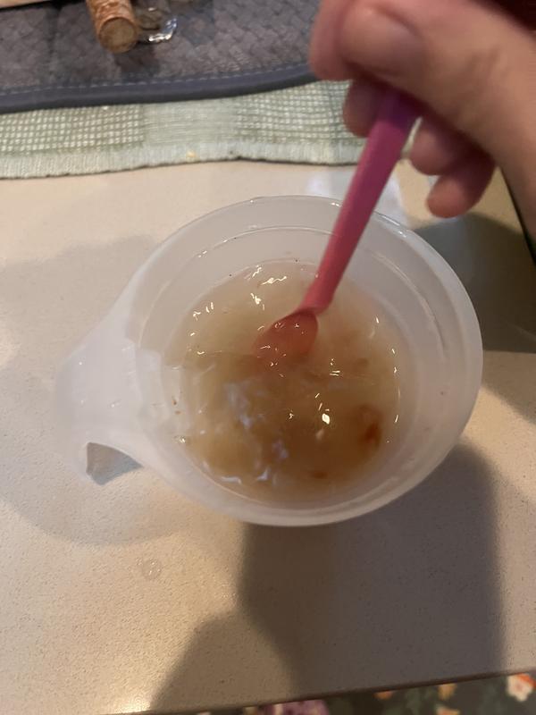 I would use a small whisk, spoon wasn’t as easy to mix