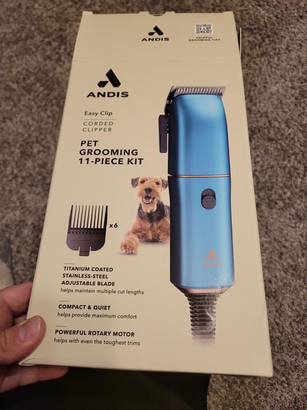 Andis Easy Clip Dog, Cat & Small Pet Corded Clipper, Blue