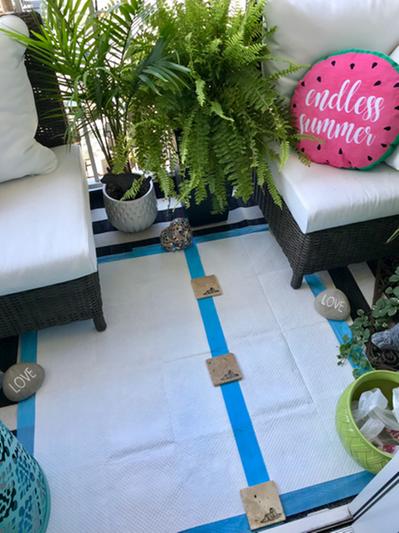 Overlap two for outside on patio. Works great!