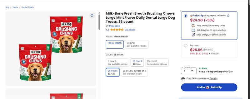 Compare - Shows 71 cents per unit. That correctly equates to 36 bones.