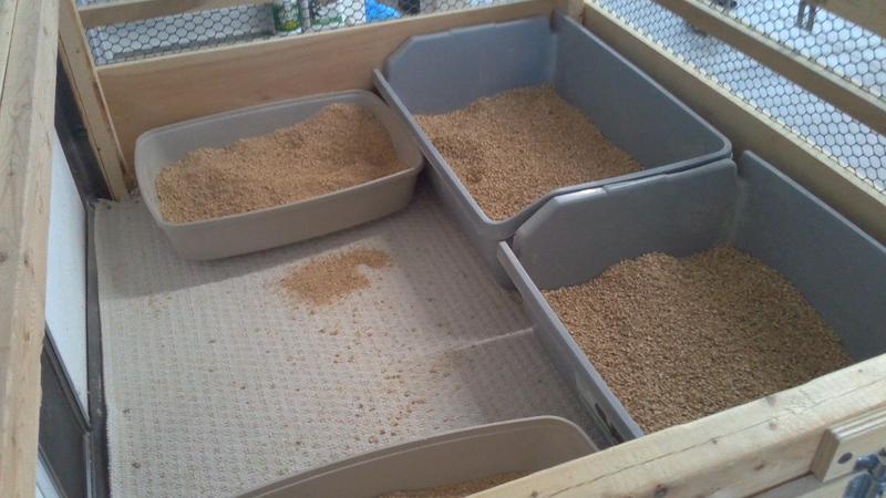 We keep our litter in a box cage in our garage for our 5 cats...  we use a lot!