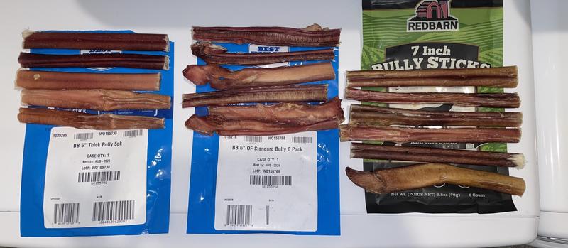 Comparison of best bully sticks to red barn