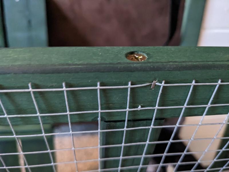 Hardware cloth stapled on balsa wood...