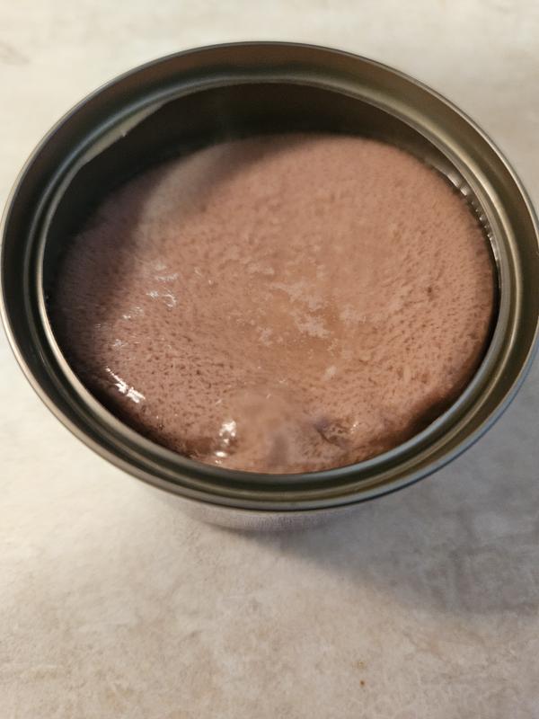 Plenty of room in the can for more food. Very small amount of food. Odd consistency.