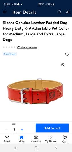 Riparo Heavy Duty K-9 Leather Standard Dog Collar