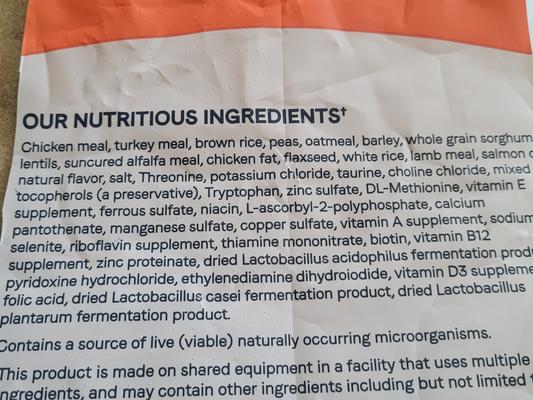 Original Formula Ingredients