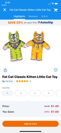 Fat Cat The Buck Family Roger Dog Toy