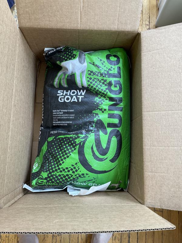 Goat feed as it was shipped to us