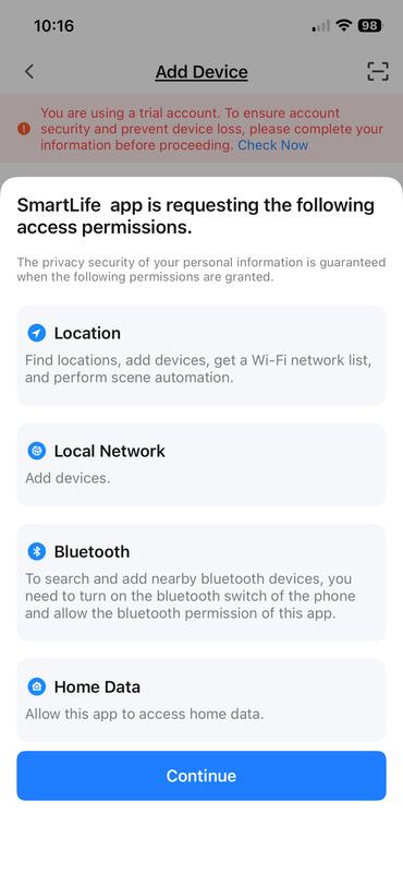 What the app asks you for permission