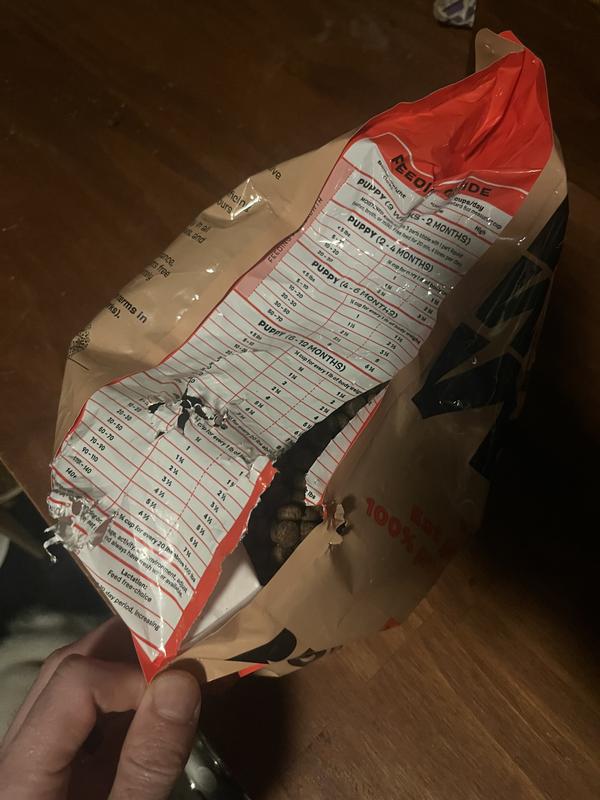 Cats chewed the bag open!