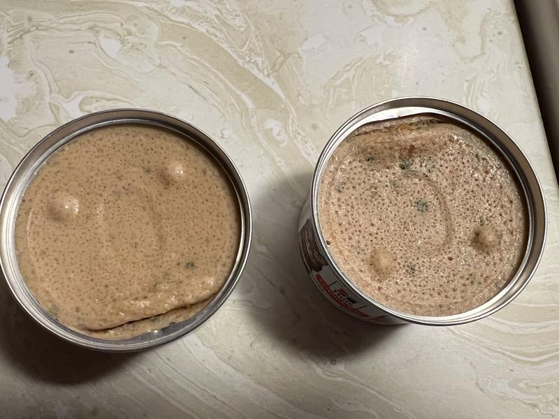 Notice how the two cans of chicken look different.