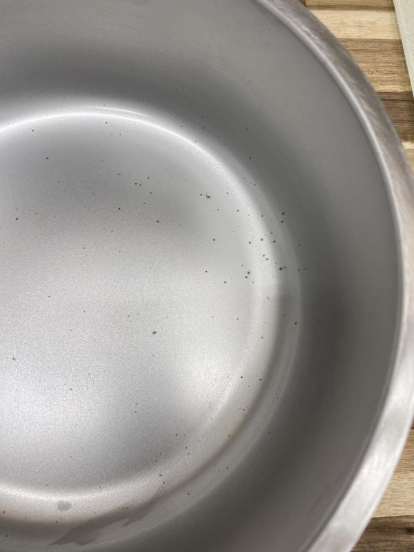 Dots of rust that don’t wash off.