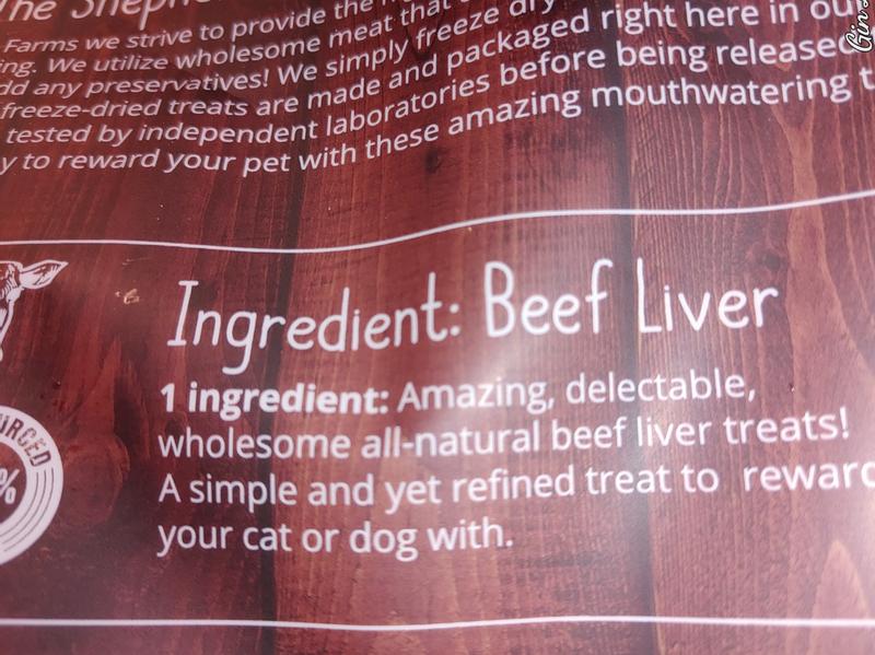 The back side of the package. List of ingredients.