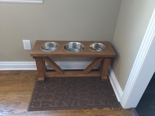 Bearwood Essentials 3 Bowl Farmhouse Style Pet Elevated Feeder & Reviews