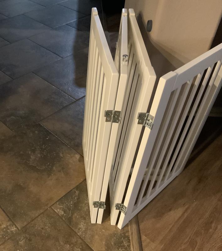 Folded up for when not needed but easy to unfold and put in position