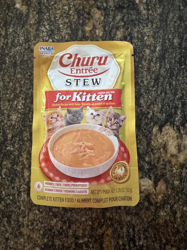INABA Churu Entrée Kitten Chicken Recipe with Tuna Grain-Free, High ...