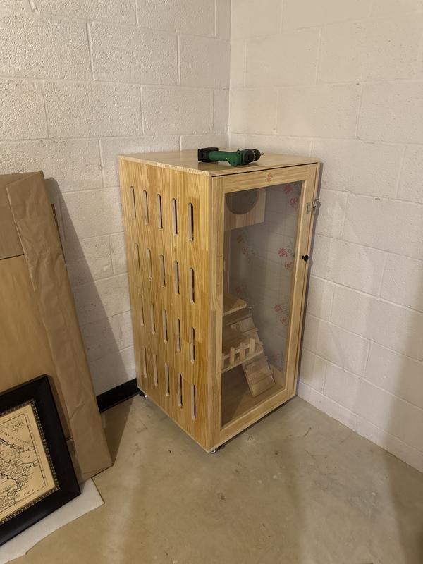 Crack will be covered with tape and be ok to keep cats safe