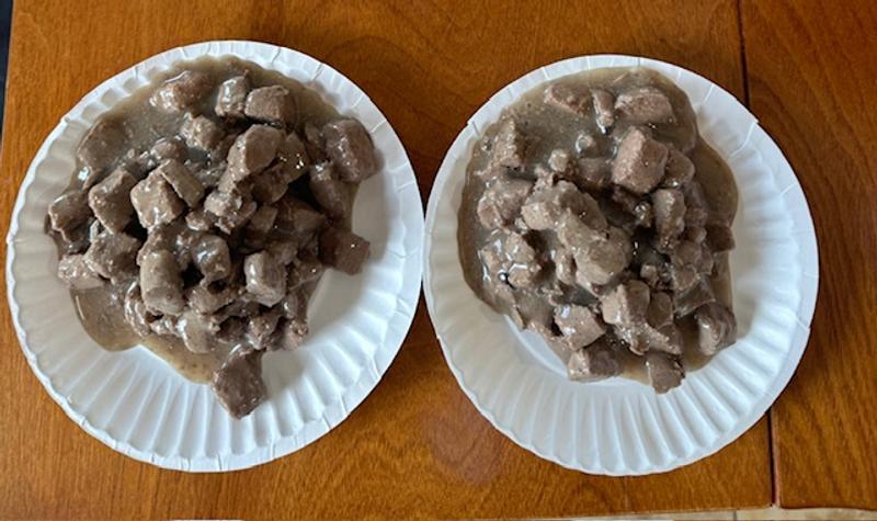 Appetizing beef chunks in gravy