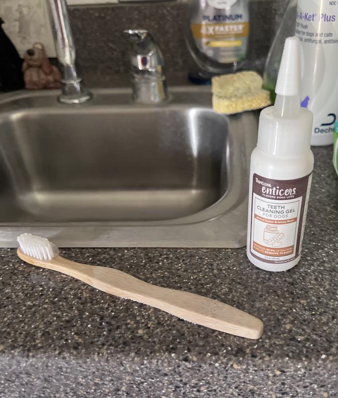 TROPICLEAN Enticers Peanut Butter & Honey Flavor Dog Teeth Cleaning Gel, 2oz tube