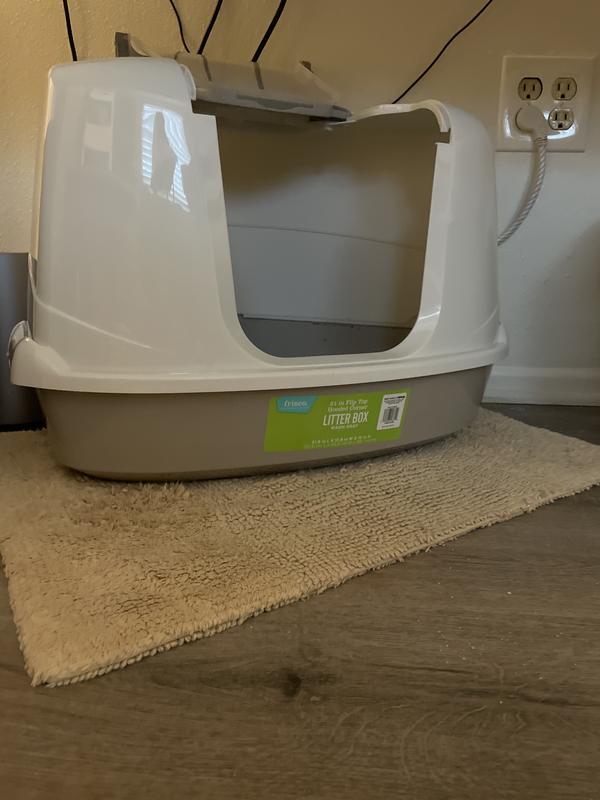 FRISCO Flip Top Hooded Corner Cat Litter Box, Large, 21in