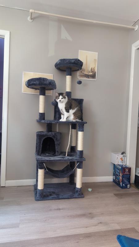 YAHEETECH Multi-Level Sisal Cat Tree, 62.2-in, Dark Gray - Chewy.com