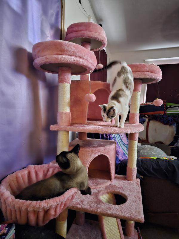 YAHEETECH Multi-Level 68.5-in Cat Tree, Light Gray - Chewy.com