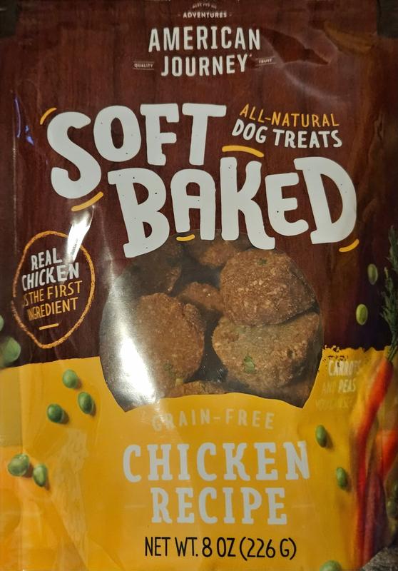 AMERICAN JOURNEY Chicken Recipe GrainFree SoftBaked Dog Treats, 8oz bag