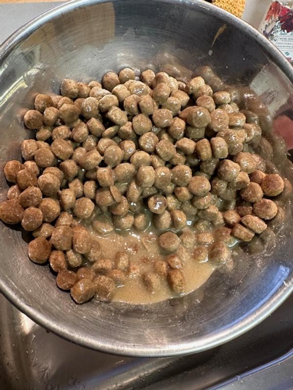 The gravy was a bonus.  The dogs loved it.  You can control how thick or thin the gravy is with the amount of water you use.