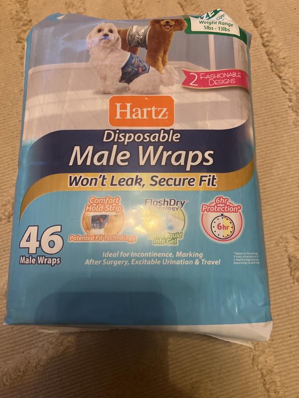 Hartz Disposable Male Dog Wraps With Flashdry Gel Technology, Sss: Up 