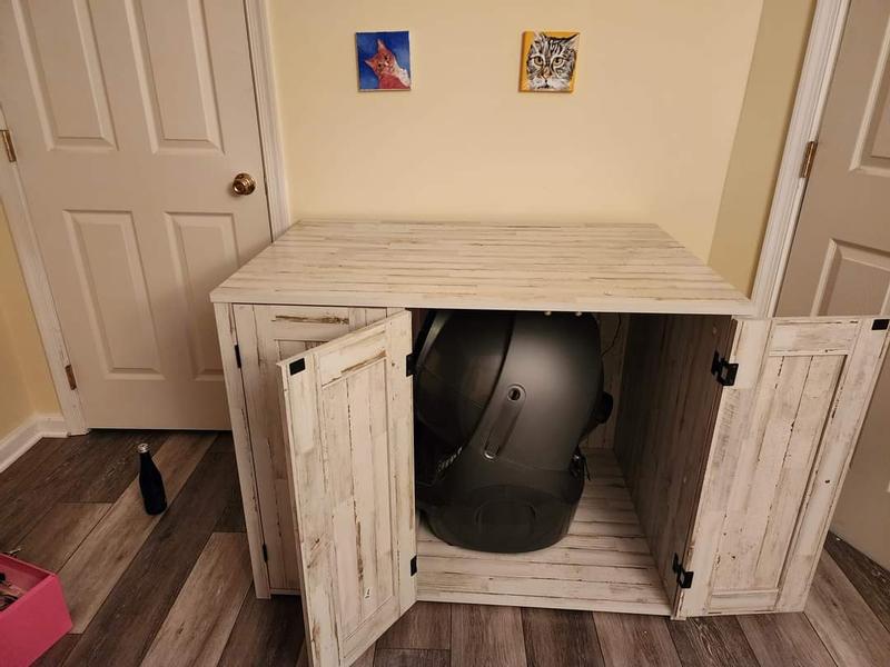 WHISKER LitterRobot Cat Litter Box Credenza Cat