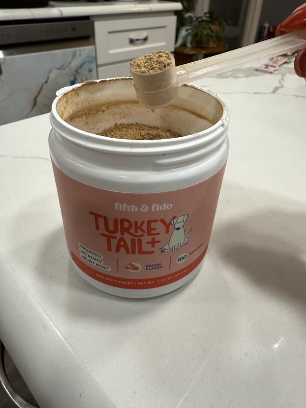 I added chicken broth to it so it wasn’t dry powder on the food. The dogs loved this probiotic.