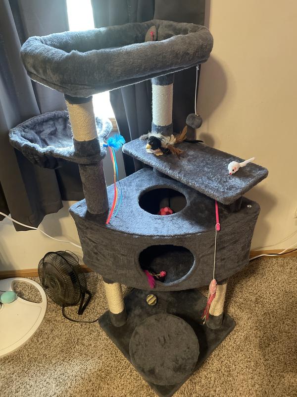 YAHEETECH Activity Tower Basic 46-in Cat Tree, Dark Gray - Chewy.com