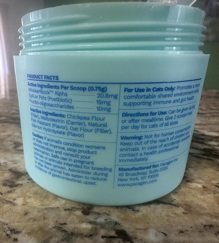 PACAGEN Salmon Flavored Powder Allergen Reducing Supplement for Cats, 1 ...