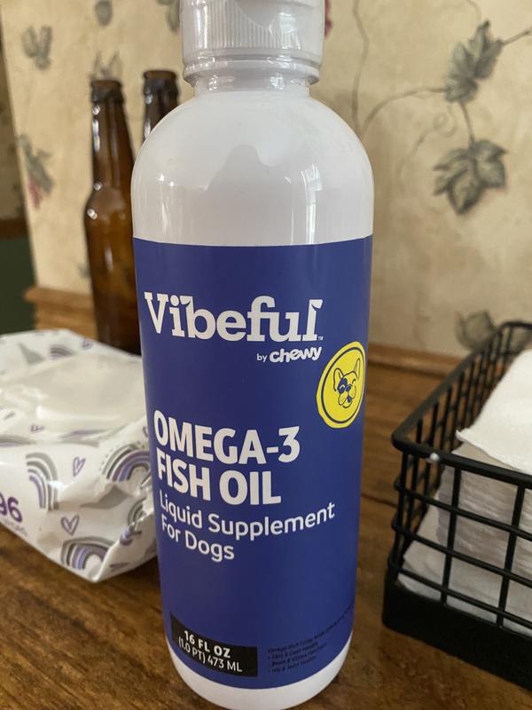 VIBEFUL Omega 3 Fish Oil Liquid Skin Coat Supplement for Dogs