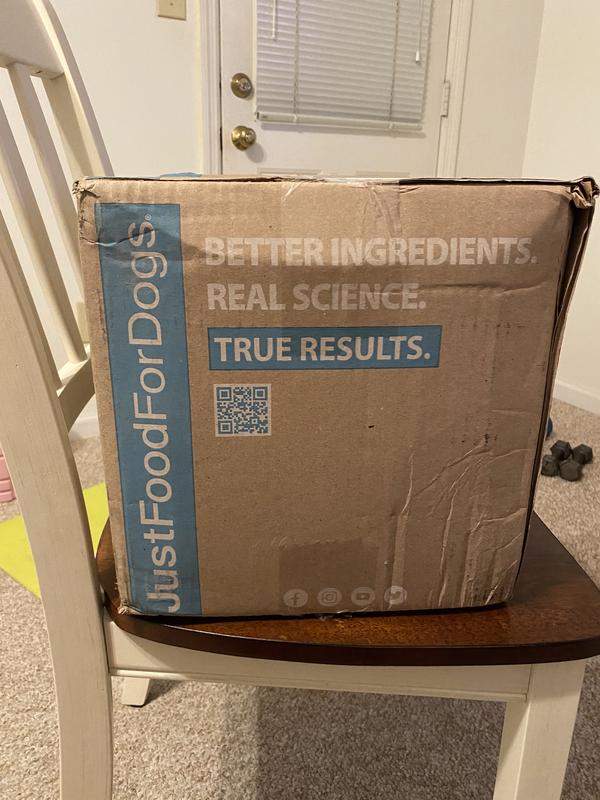 JUSTFOODFORDOGS Balanced Remedy Recipe Frozen HumanGrade Fresh Dog Food, 18oz pouch, case of 7