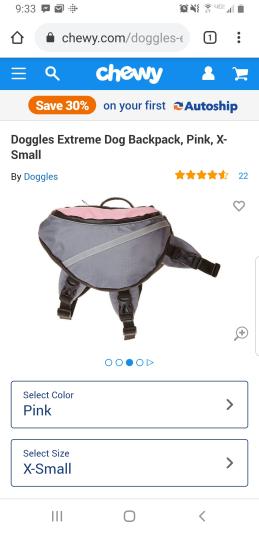 Discontinued - DOGGLES Extreme Dog Backpack, Black, Small - Chewy.com